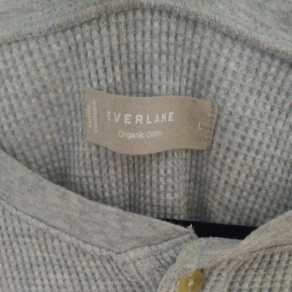 Everlane Light Gray Organic Cotton Henley - Picture 2 of 4